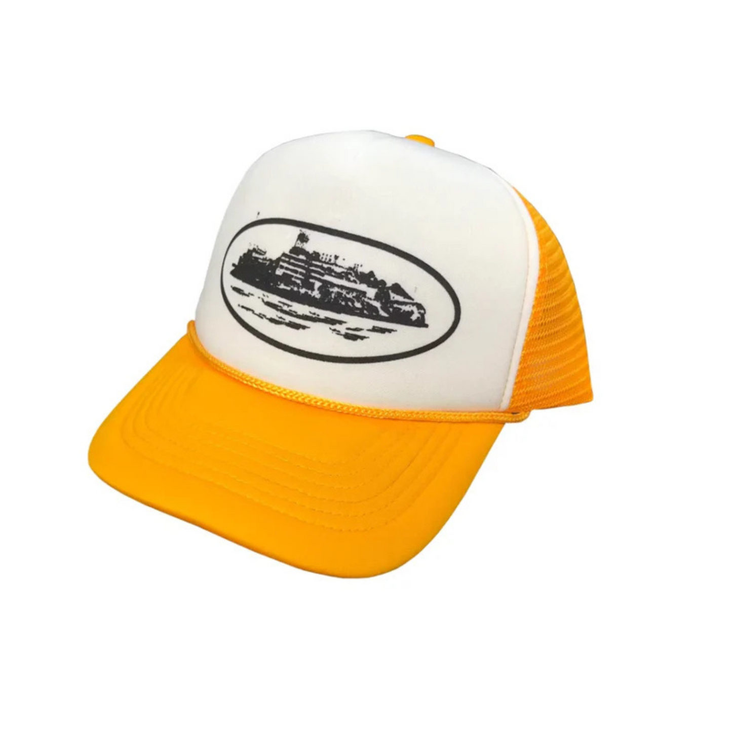 Corteiz Alcatraz Trucker Hat Yellow White