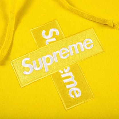 Supreme Cross Box Logo Hoodie Sweatshirt Lemon