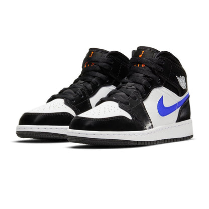 Air Jordan 1 Mid White Black Racer Blue GS