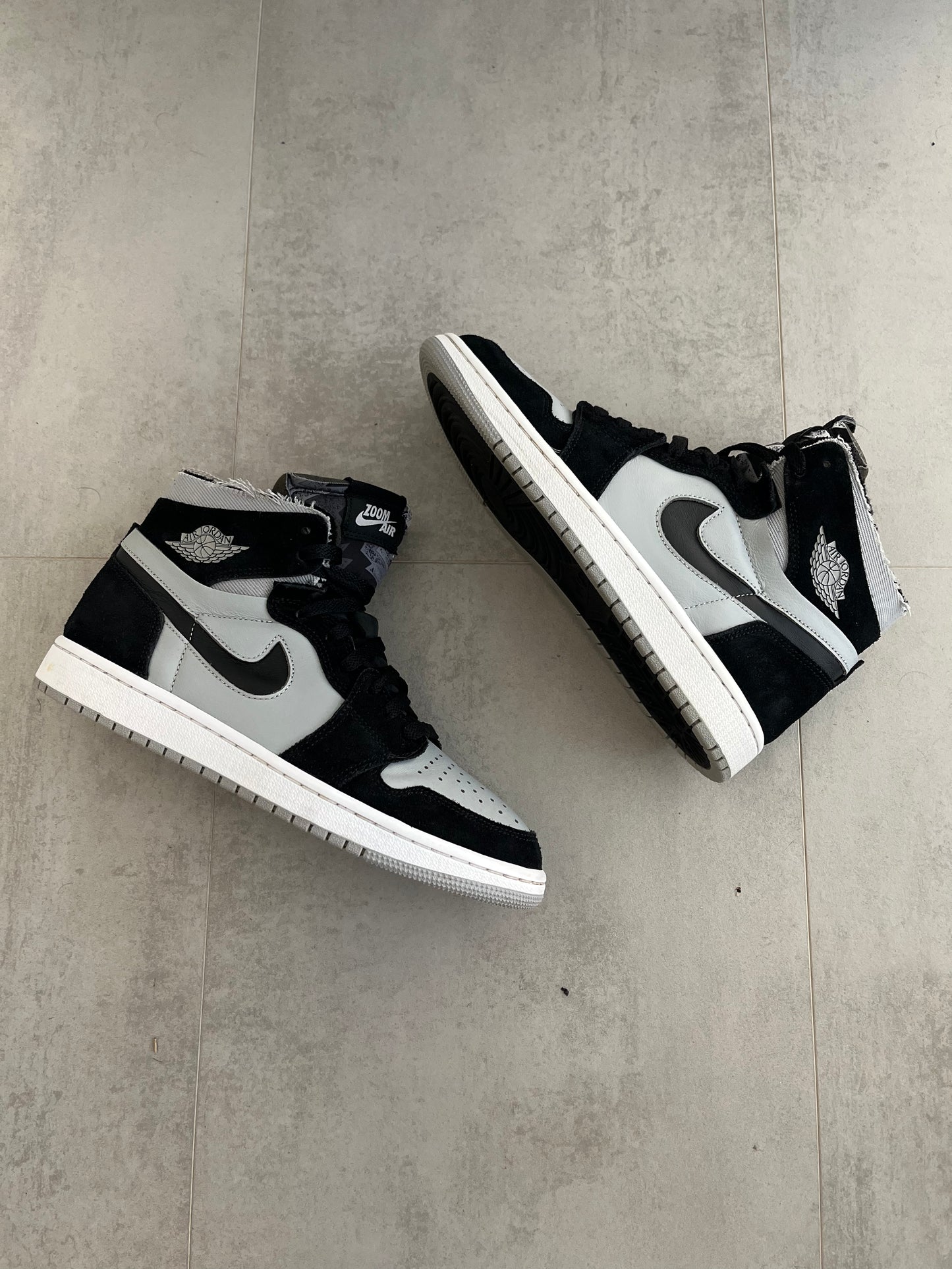 UK 7 - Air Jordan 1 Zoom CMFT Black Light Smoke Grey