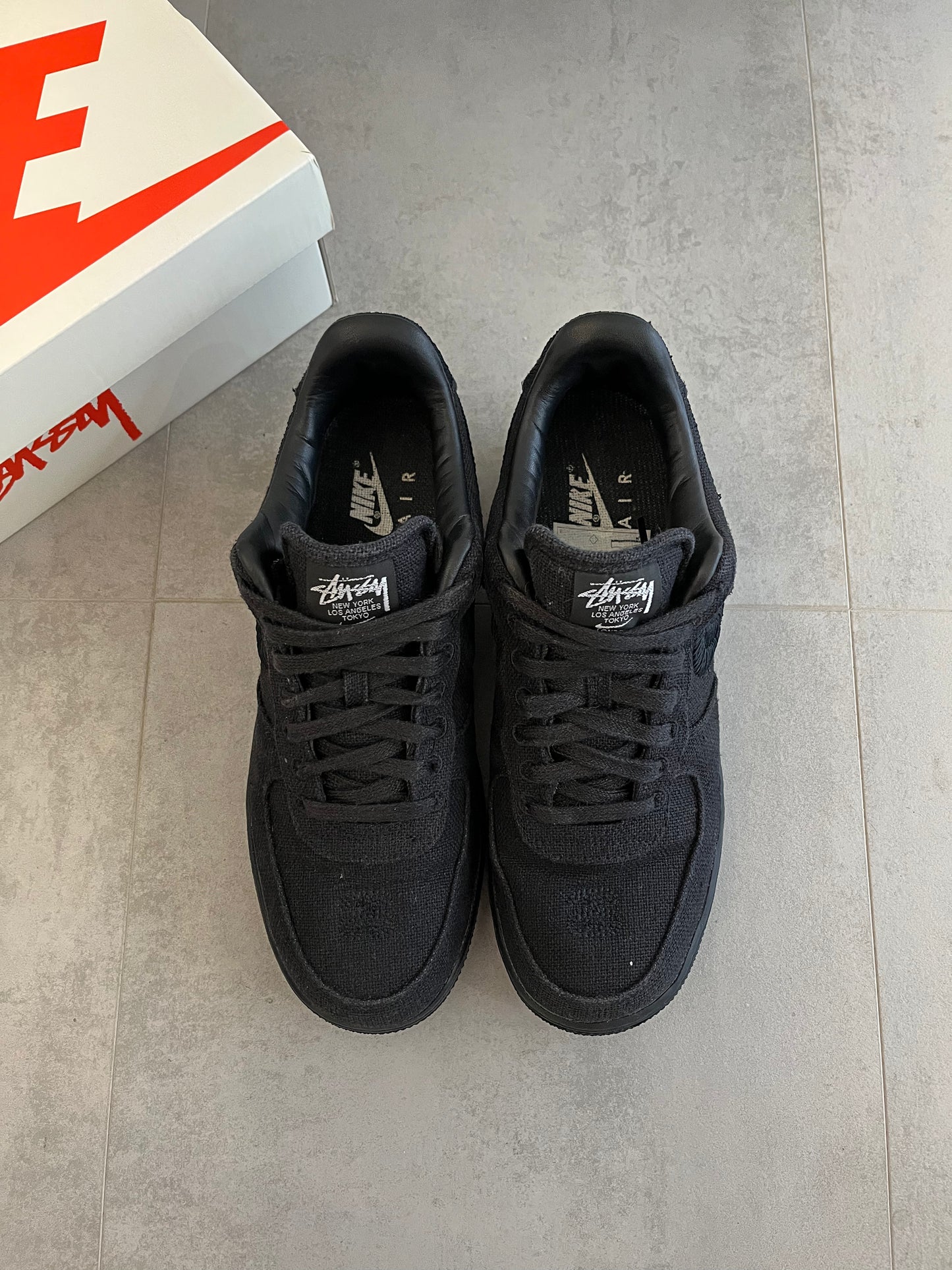 UK 7 - Nike x Stüssy Air Force 1 Low "Black"