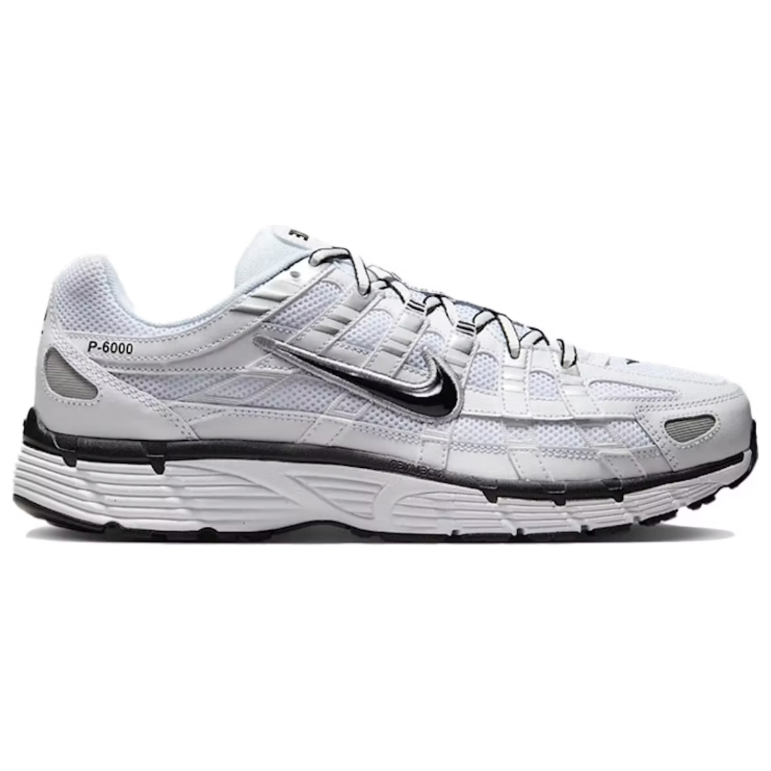 Nike P-6000 White Metallic Silver Black