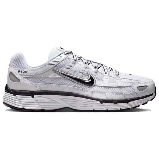Nike P-6000 White Metallic Silver Black