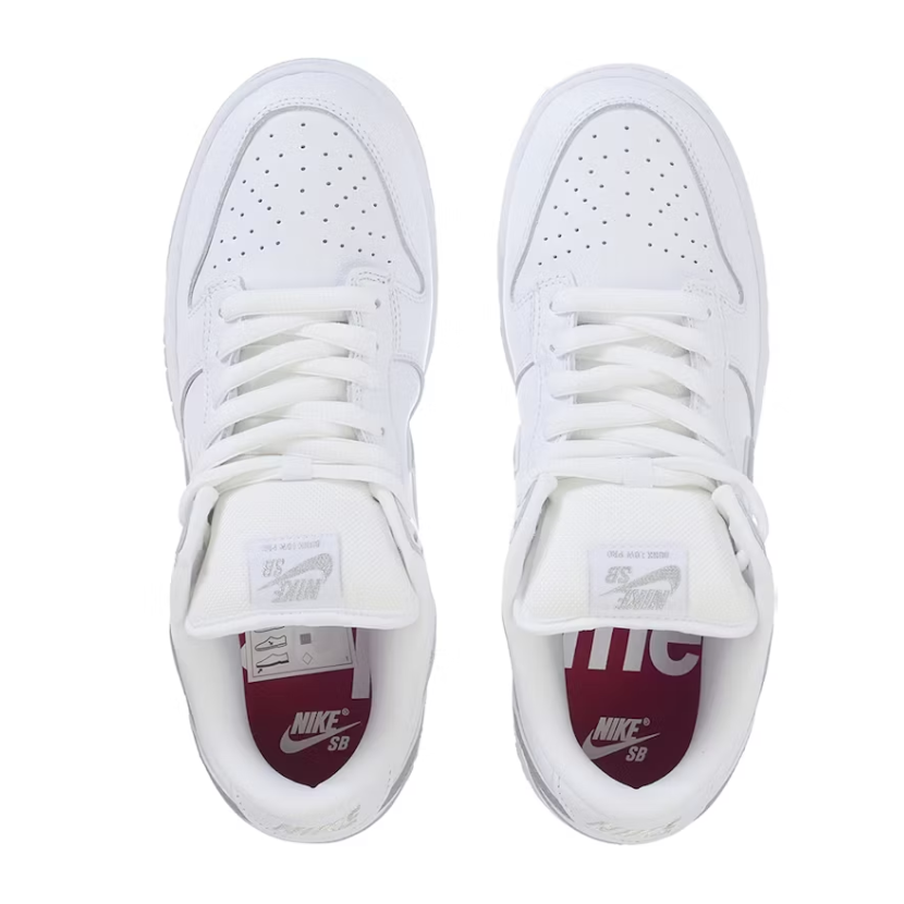 Nike SB Dunk Low Supreme 94 White Metallic Silver