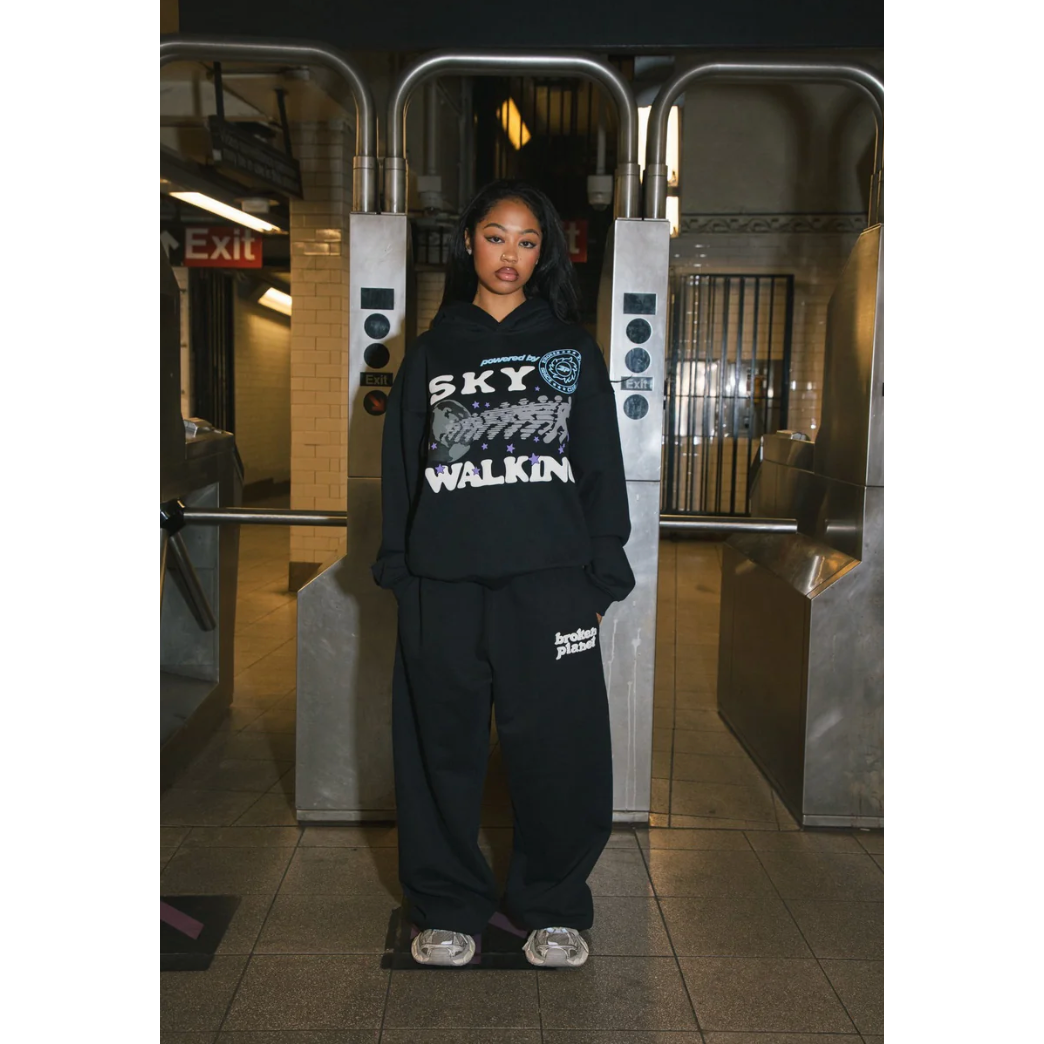 Broken Planet Sky Walking Hoodie Midnight Black