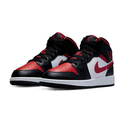 Air Jordan 1 Mid Black Fire Red GS