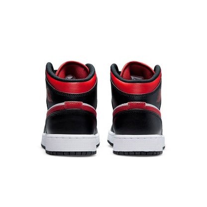 Air Jordan 1 Mid Black Fire Red GS