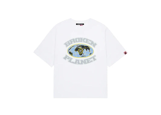 Broken Planet Grid White T-Shirt
