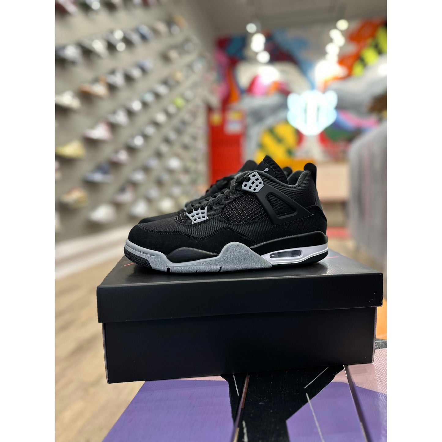 Jordan 4 Retro Black Canvas (GS)