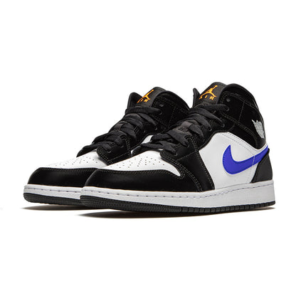 Air Jordan 1 Mid Black Racer Blue White (GS)