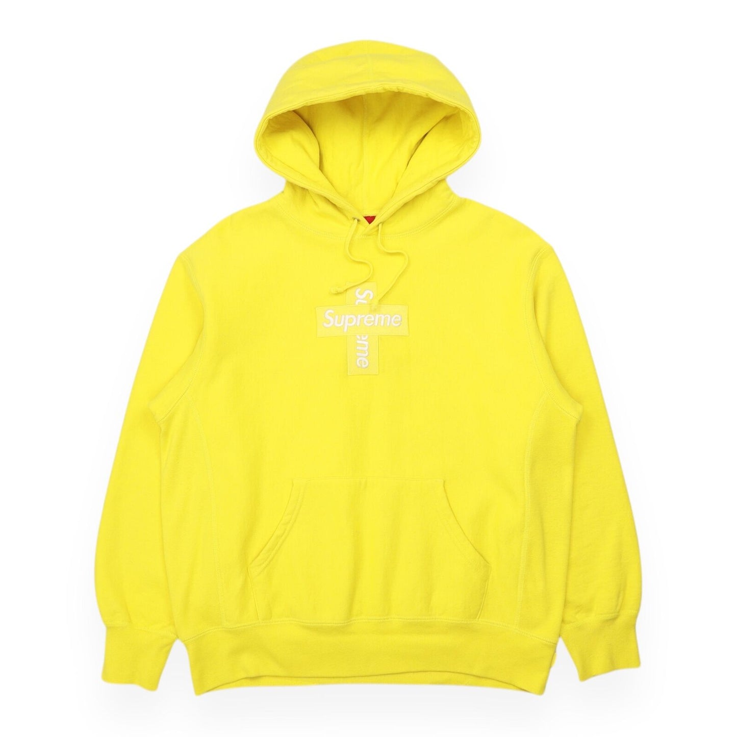 Supreme Cross Box Logo Hoodie Sweatshirt Lemon