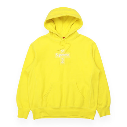 Supreme Cross Box Logo Hoodie Sweatshirt Lemon